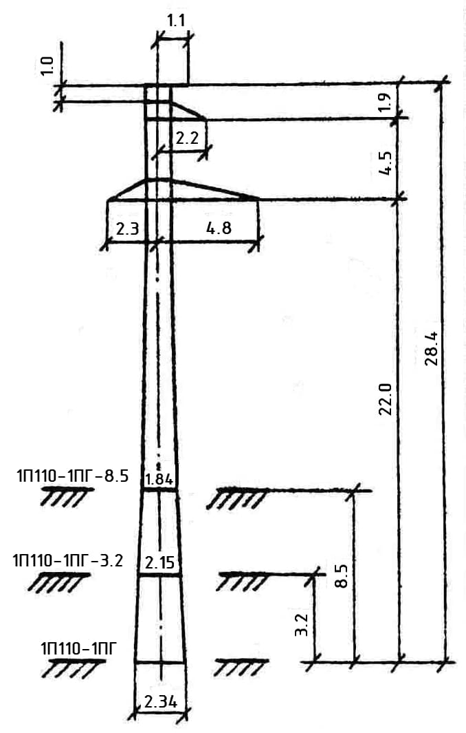 Опора 1П110-1ПГ