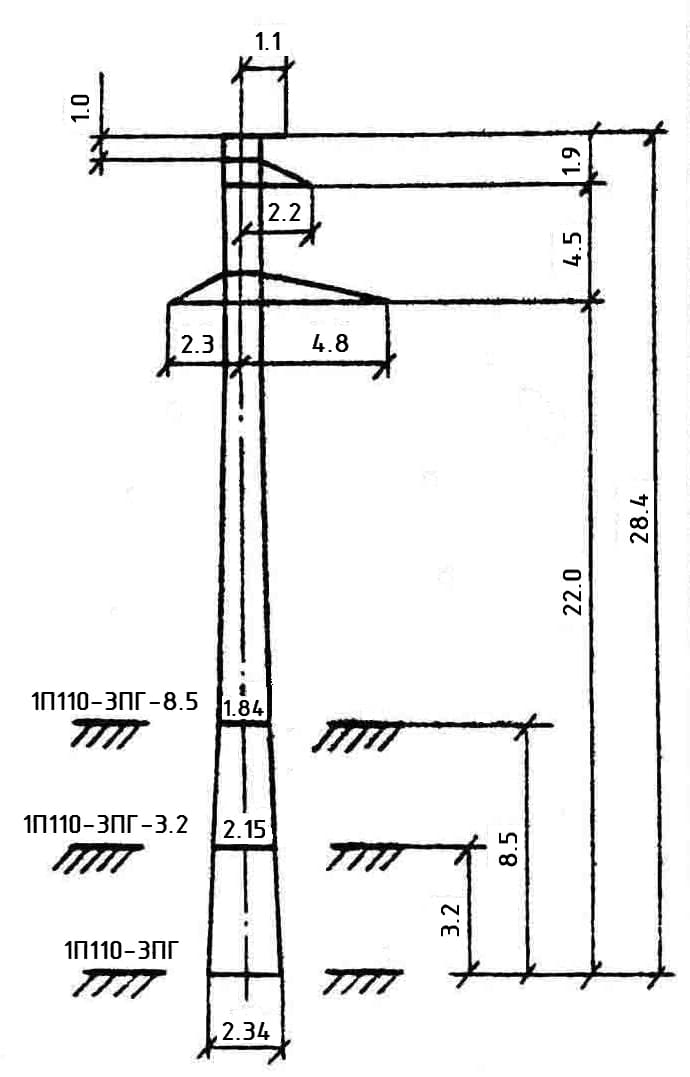 Опора 1П110-3ПГ