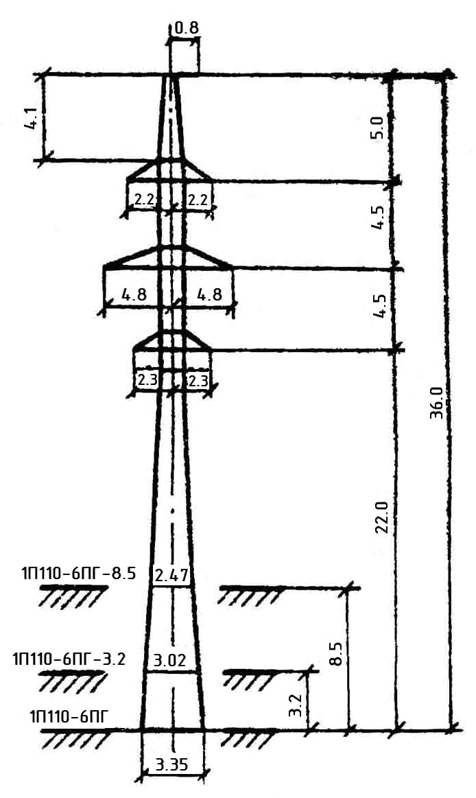 Опора 1П110-6ПГ-3.2