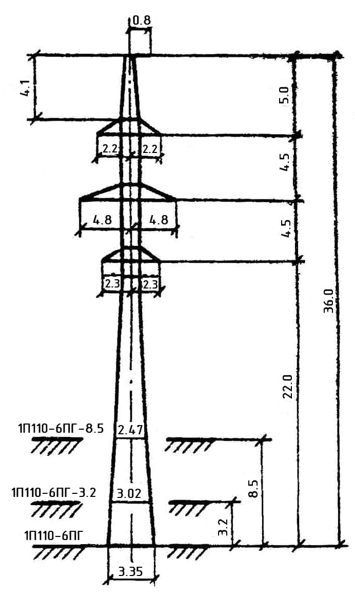 Опора 1П110-6ПГ