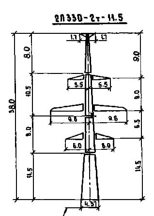 Опора 2П330-2Т-11.5
