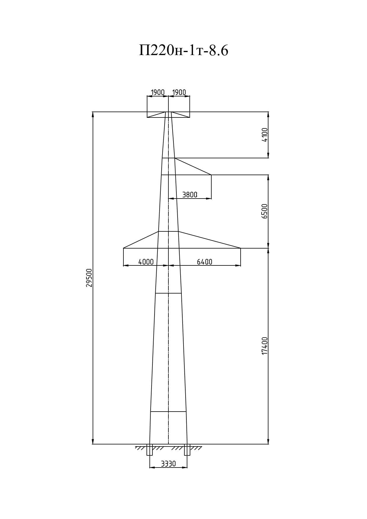 Опора П220н-1.1т-8.6