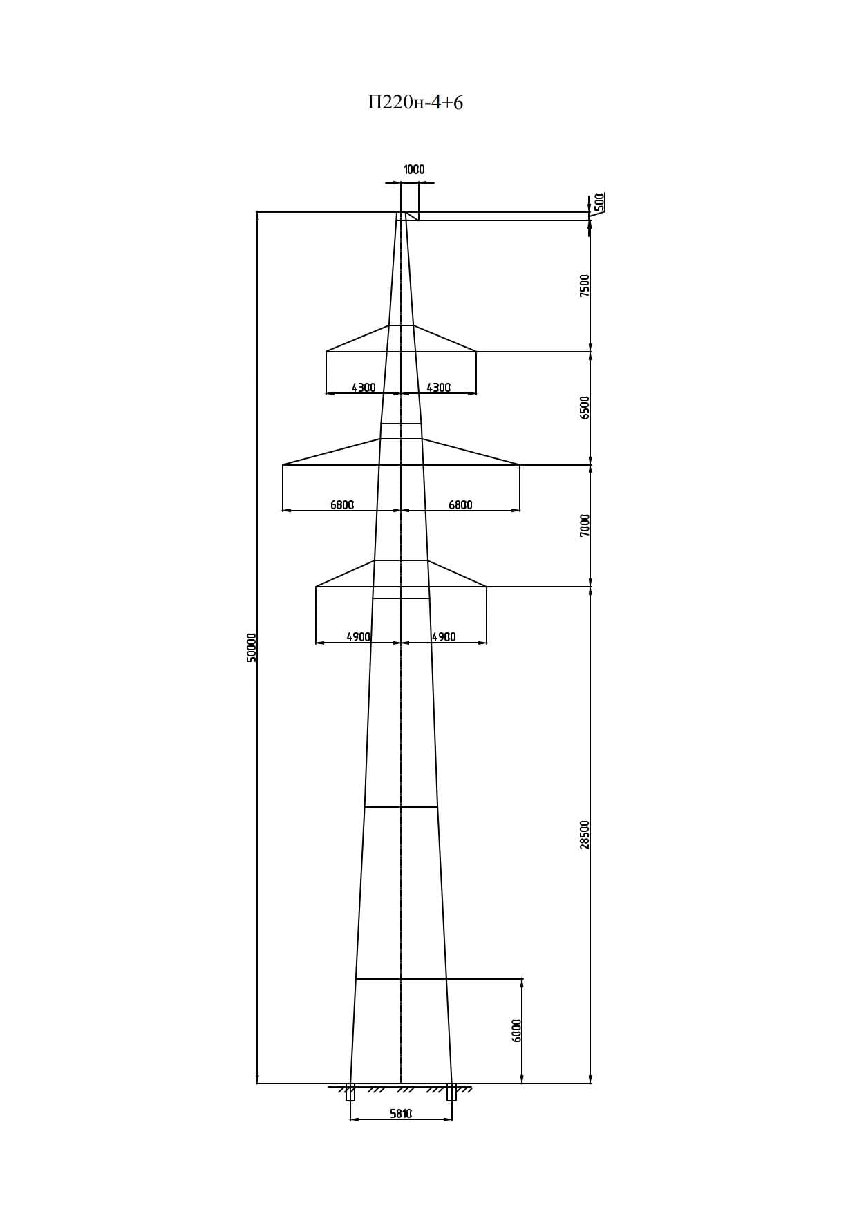 Опора П220н-4.1+6.0