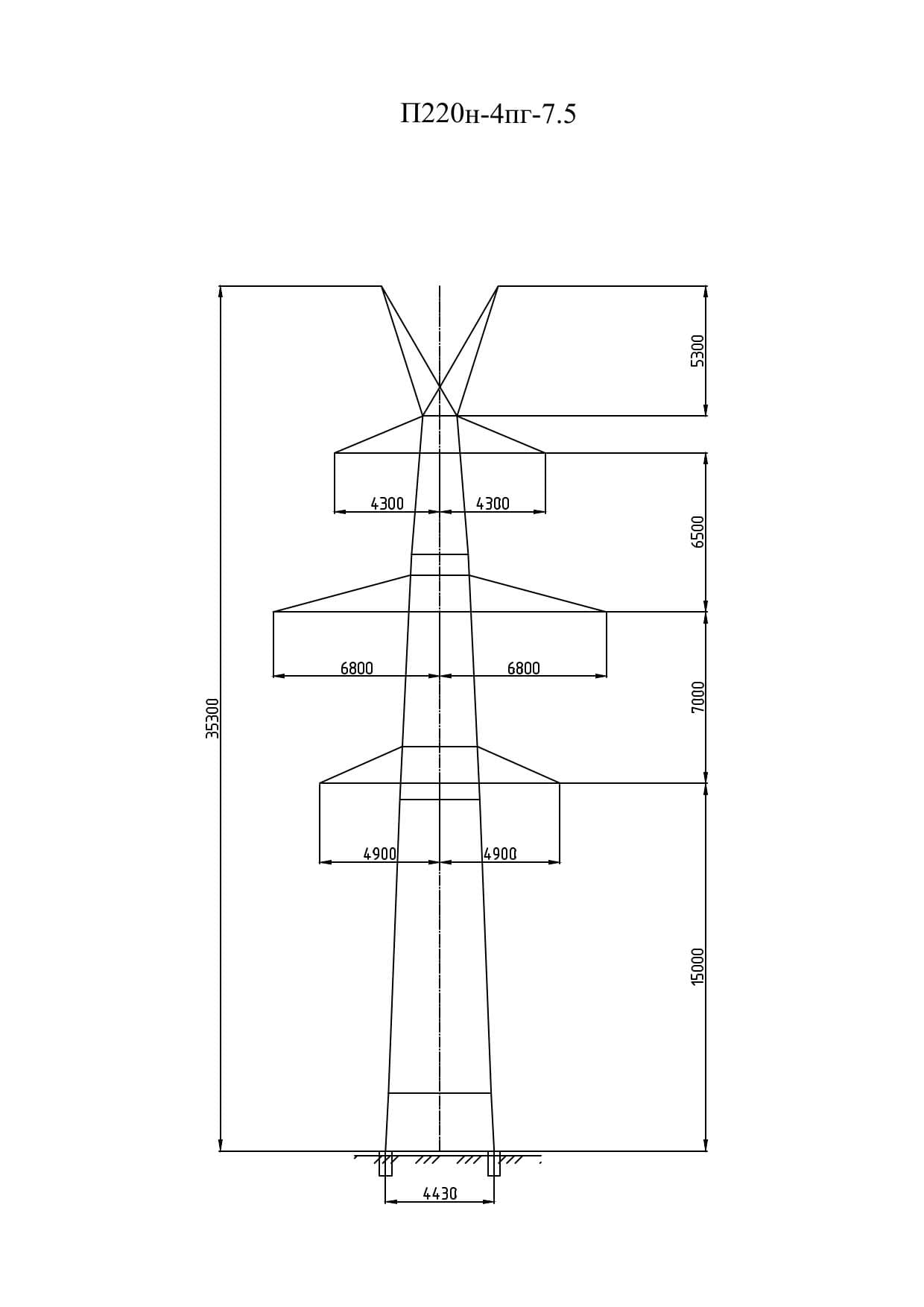 Опора П220н-4.1пг-7.5