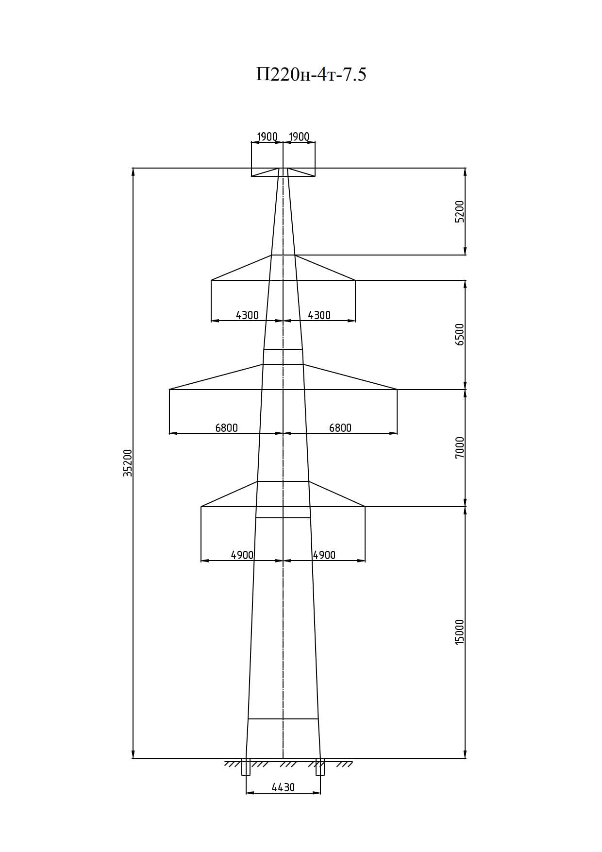 Опора П220н-4.1т-7.5
