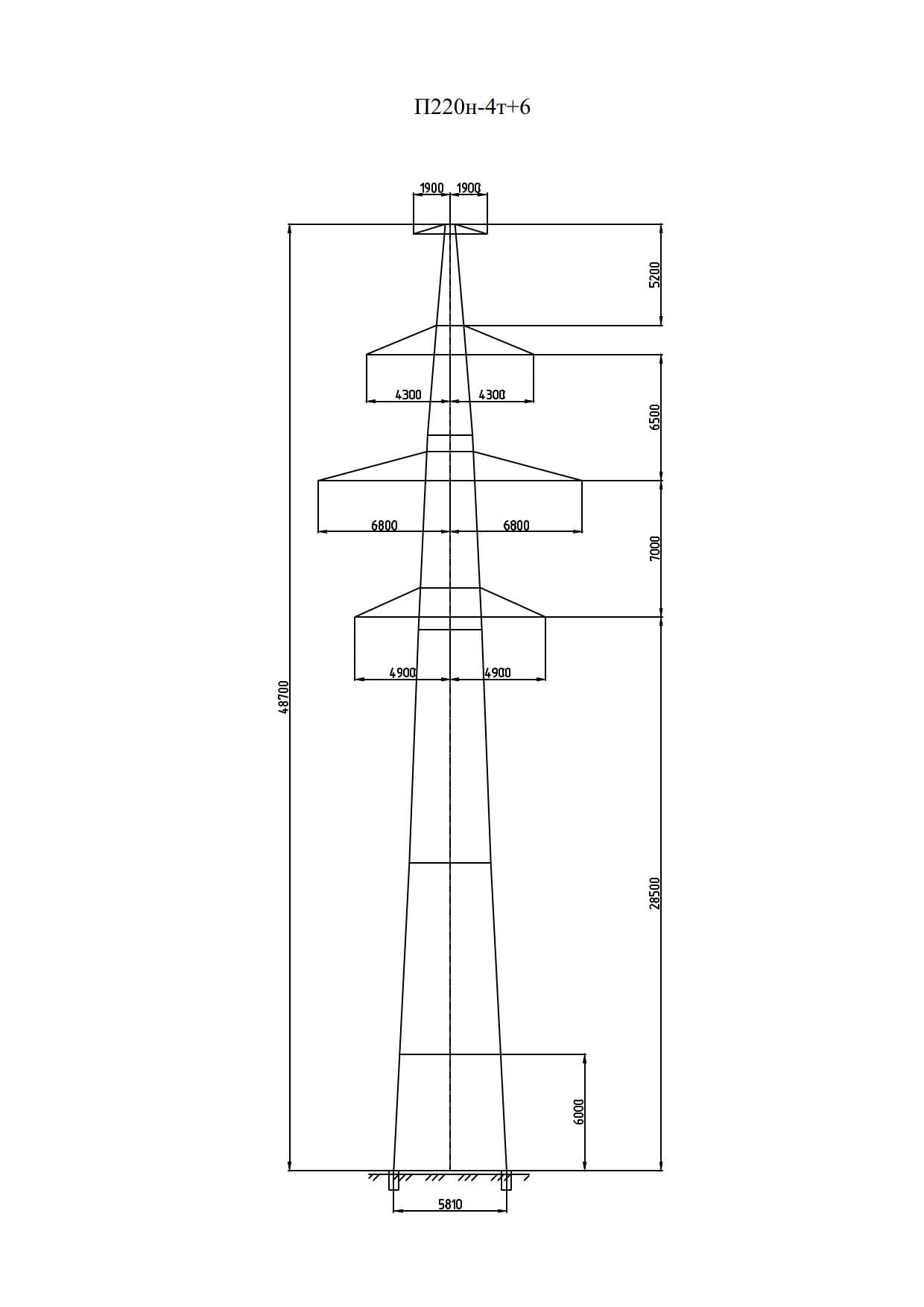 Опора П220н-4.1т+6.0