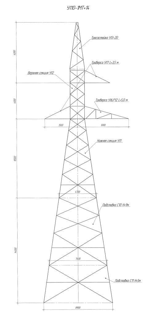 Опора У110-1МТ+14